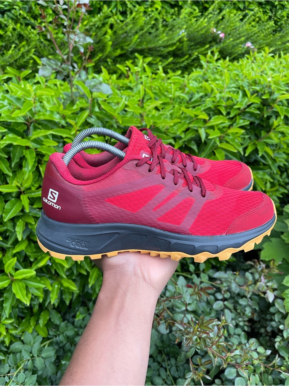 Salomon Trailster 2 Trail running shoes 7.5 Red NO INSOLES
